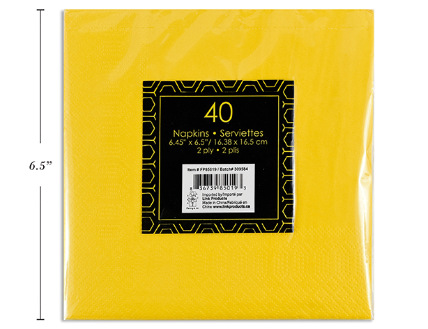 SERVILLETAS LN 40UDS AMARILLA