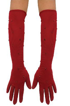 GUANTE LARGO ROJO JOYAS