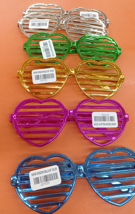 GAFAS CORAZON RALLA DIF COLOR